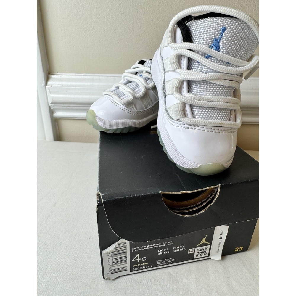 Jordan 11 Retro Low Legend Blue White Black Toddler Sneakers 4C 505836-117